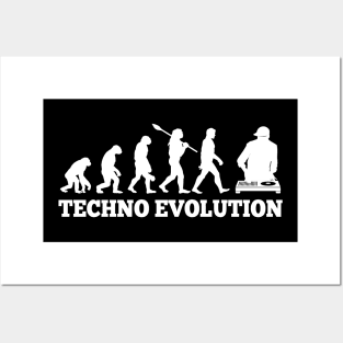 Techno Evolution Music Dance Cross Electronic Trance EDM Posters and Art